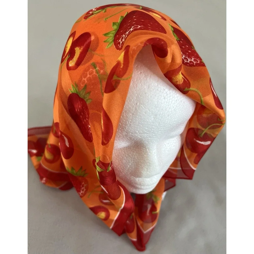Simphony Scarfs‎ Made In Italy Polyester Strawberry & Cherry Print 20